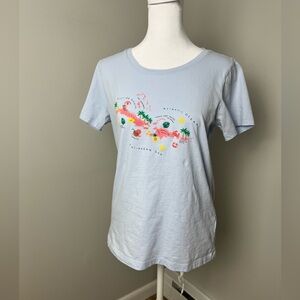 J.Crew Caribbean Sea Graphic S/S T-Shirt Tee in light blue - Medium